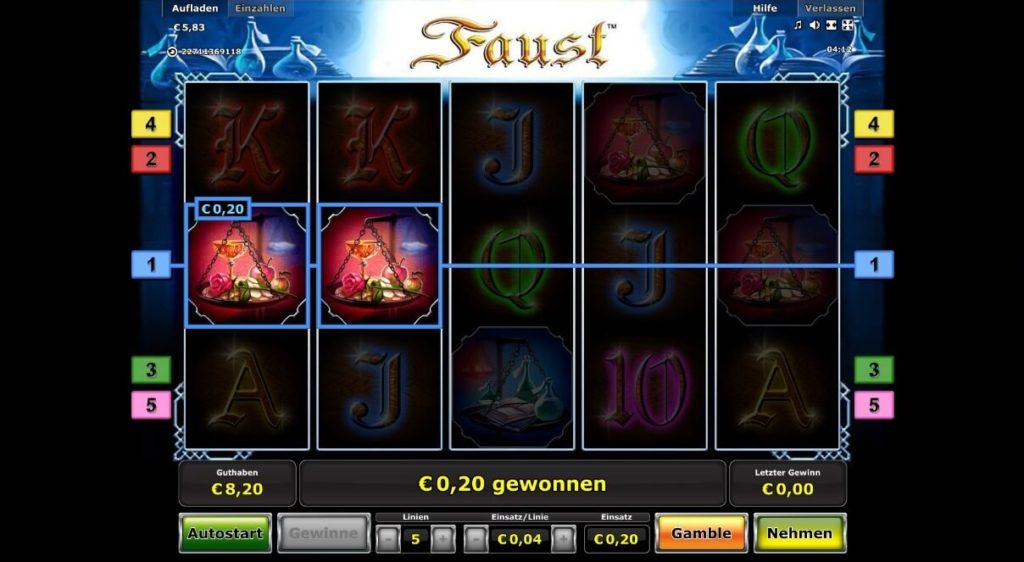 Gewinn im Faust Spielautomaten