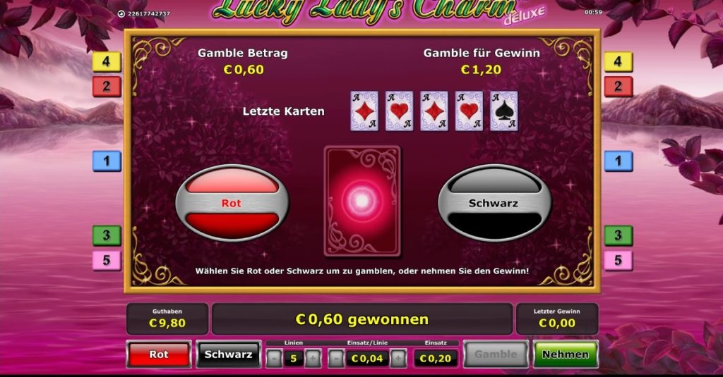 Risikomodus bei Lucky Lady Charm