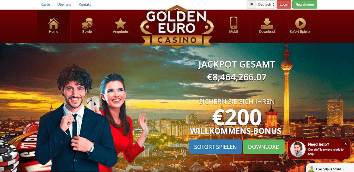 Golden Euro Casino Startseite des Casinos