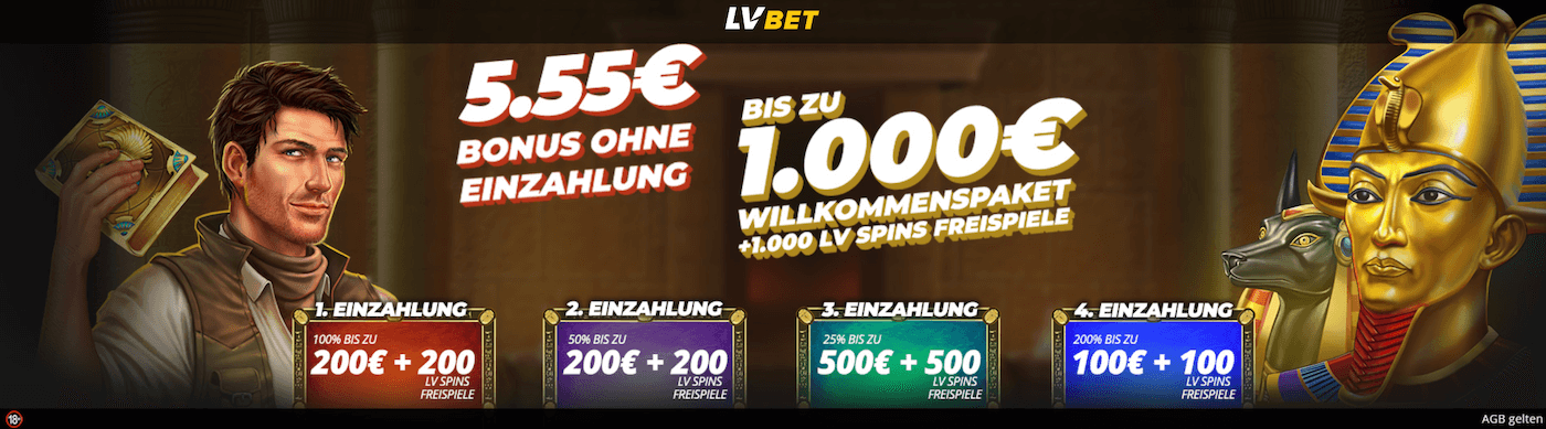 5,55€ Casino Bonus ohne Einzahlung bei LVBET