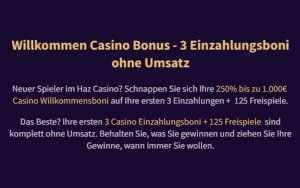 Haz Casino Bonus Umsatz